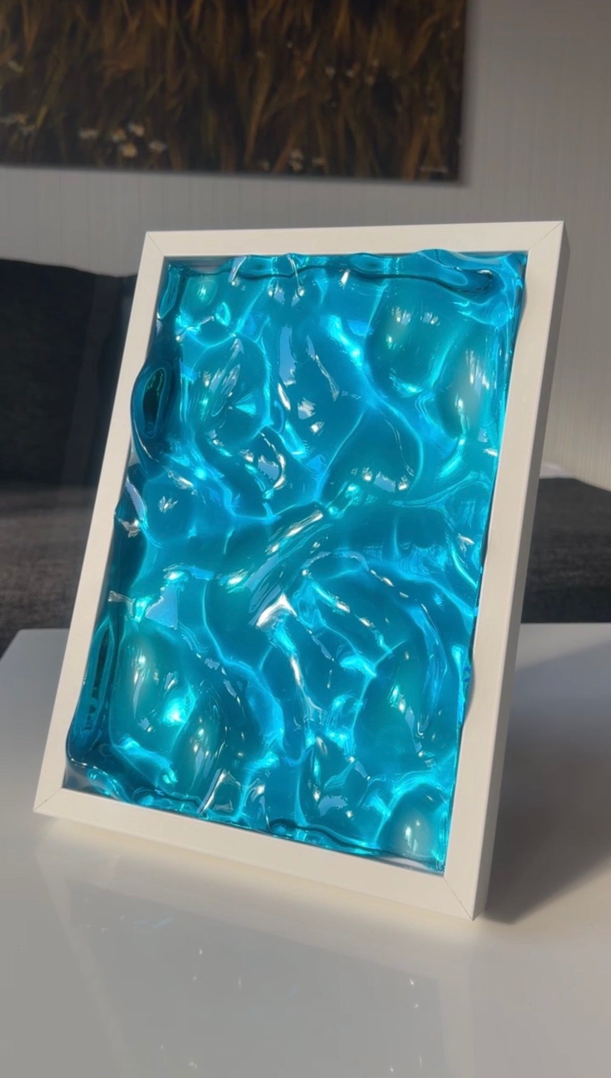 Ocean art painting 32x23 cm - water ripples artpiece