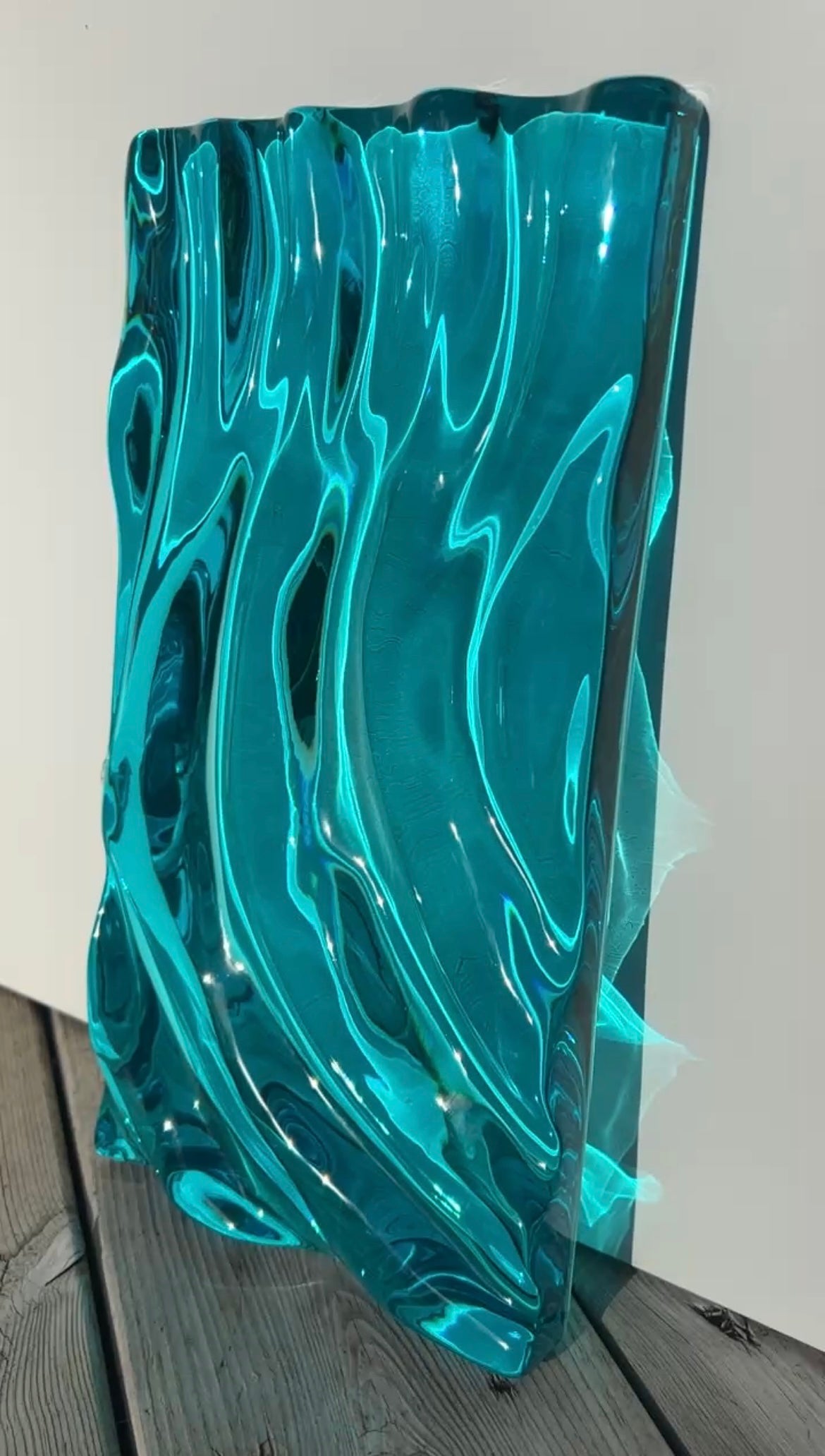 Ocean art 30x16 cm - water ripples artpiece