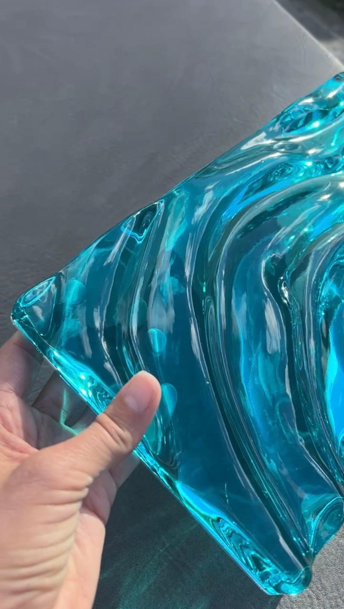 Ocean art 30x16 cm - water ripples artpiece