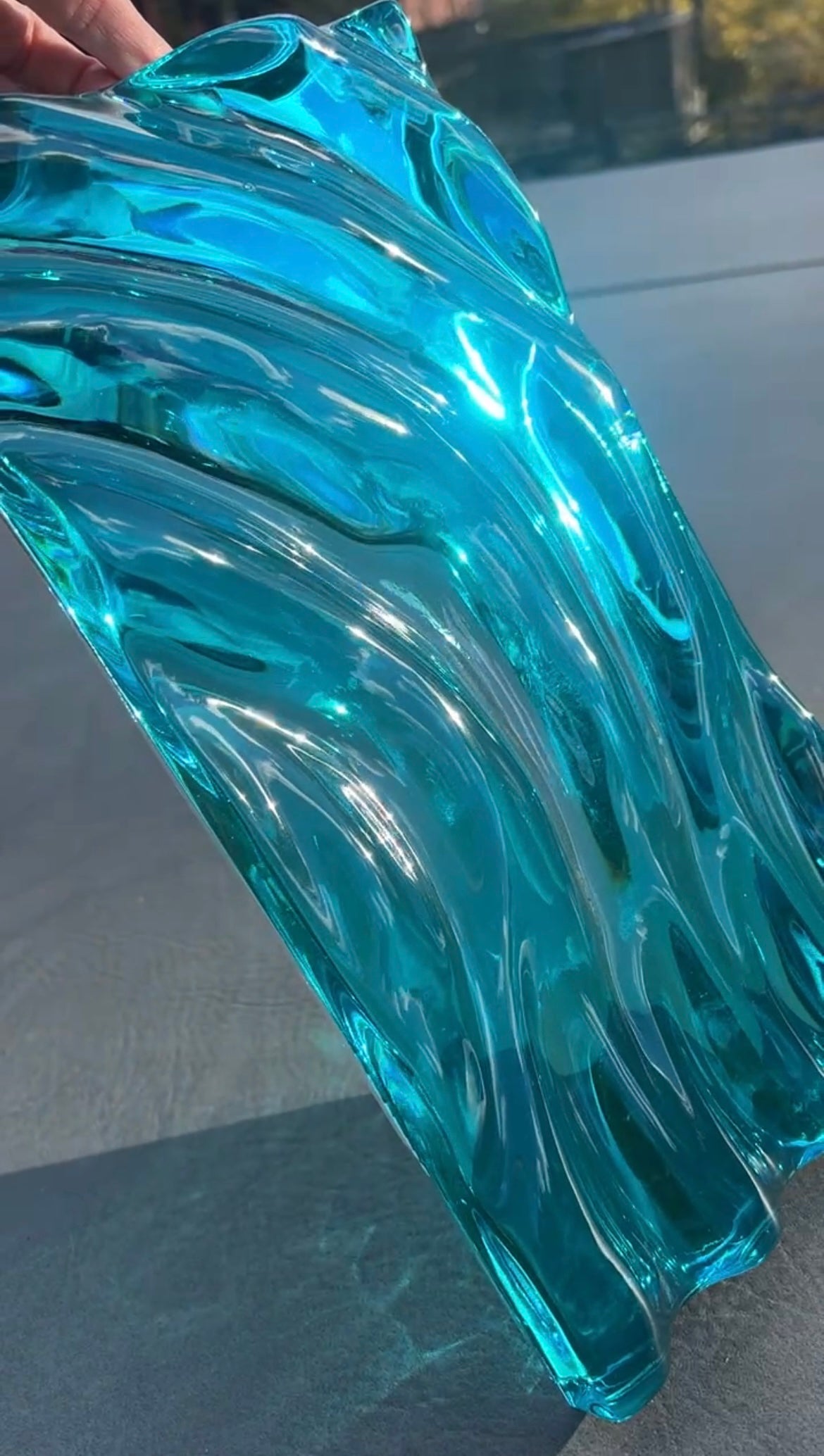 Ocean art 30x16 cm - water ripples artpiece