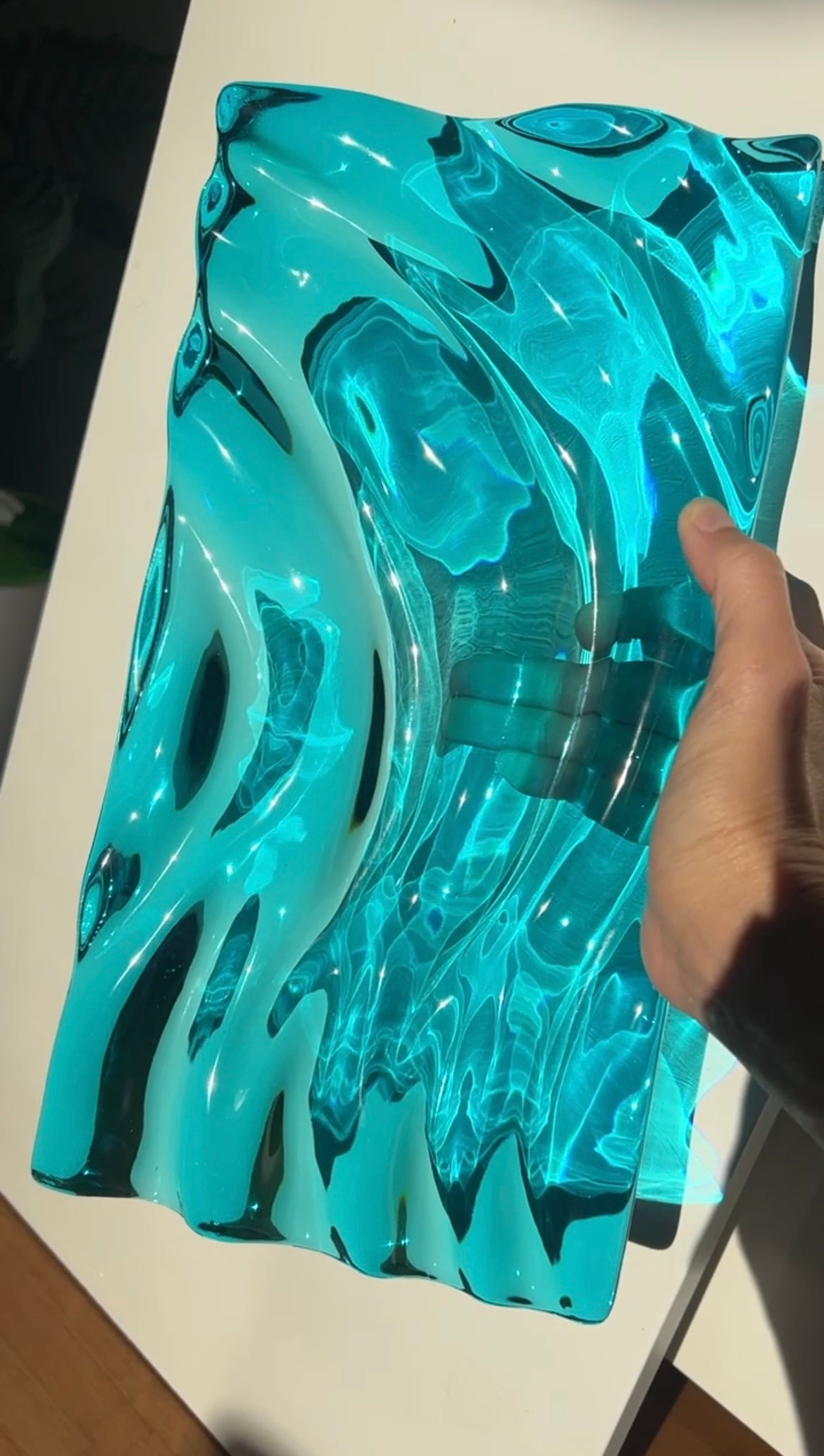 Ocean art 30x16 cm - water ripples artpiece