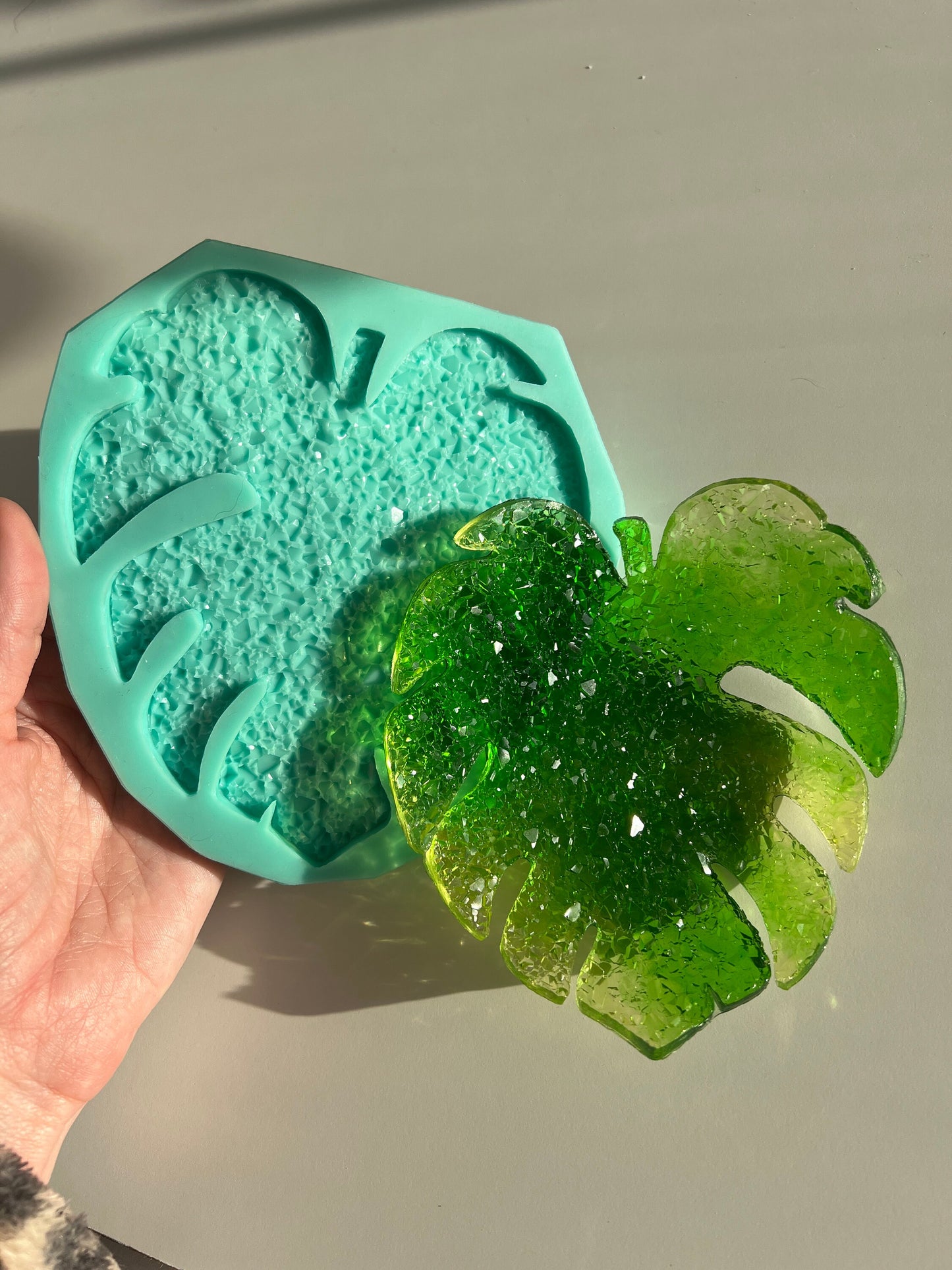 Crystal monstera mold- silicone mold / Resin leaf mold
