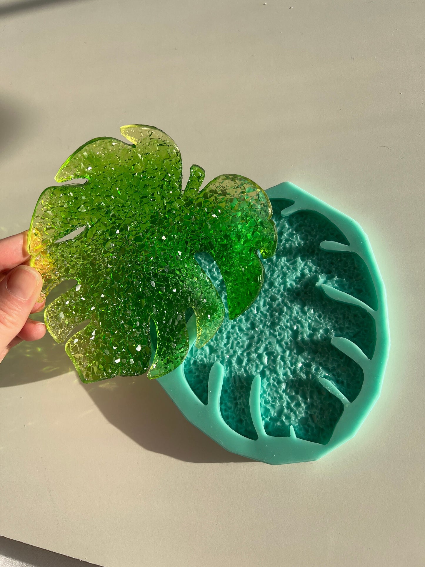 Crystal monstera mold- silicone mold / Resin leaf mold