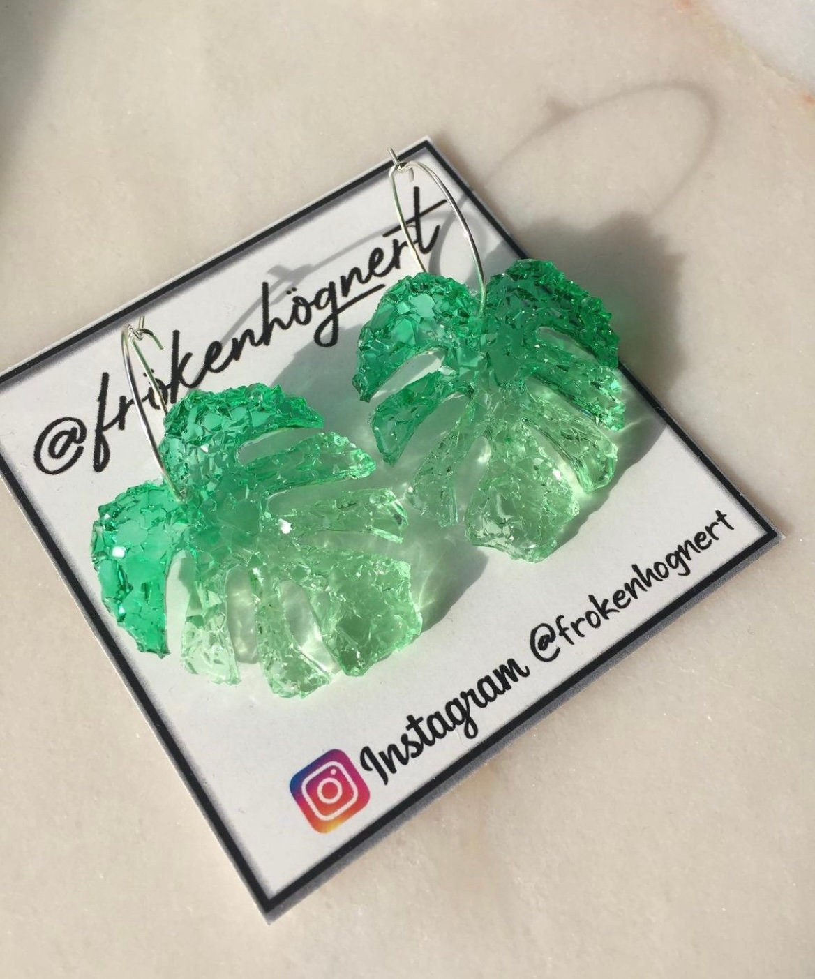 Crystal monstera earring mold- silicone mold / Resin leaf mold