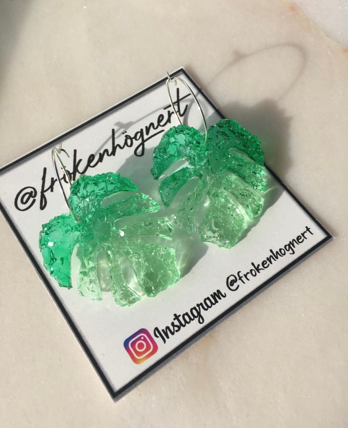Crystal monstera earring mold- silicone mold / Resin leaf mold