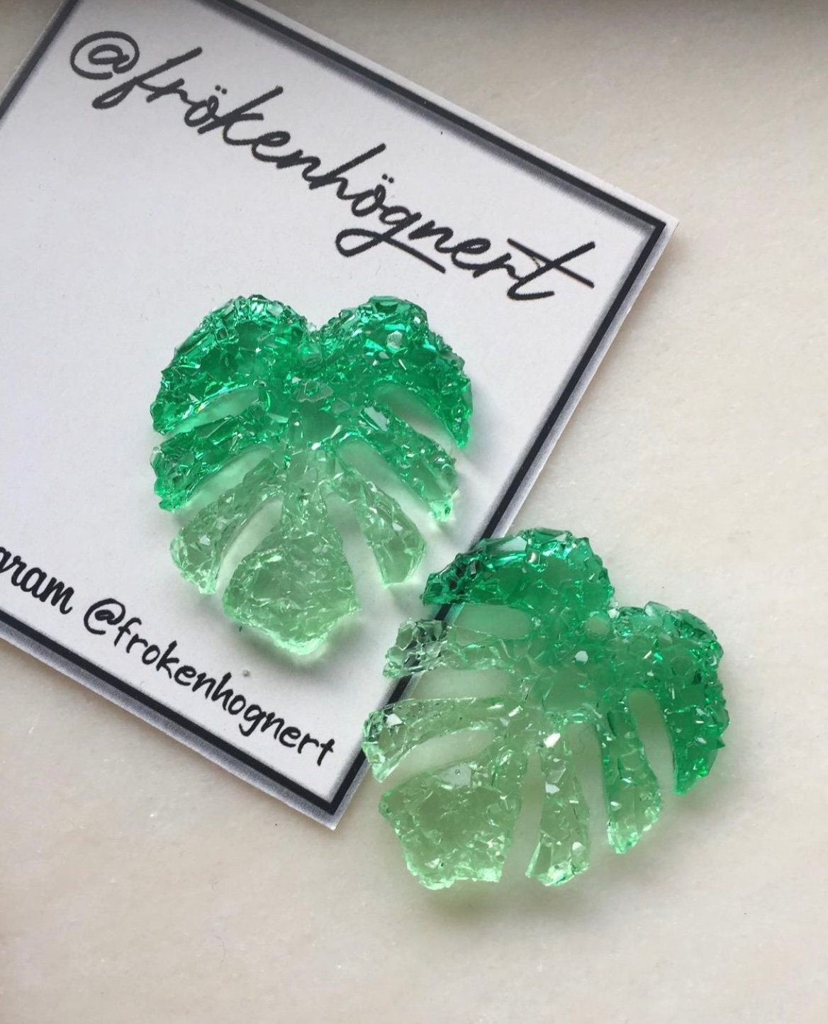 Crystal monstera earring mold- silicone mold / Resin leaf mold