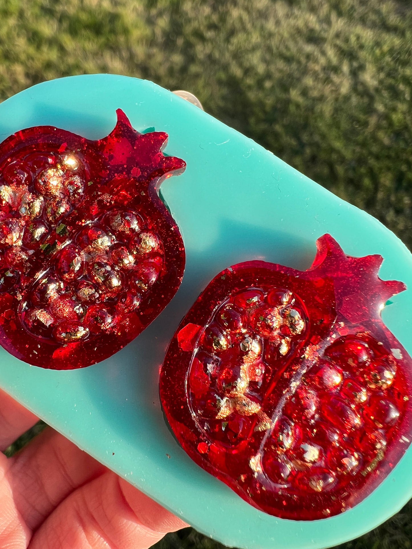 Pomegranate earring silicone mold / Resin molds