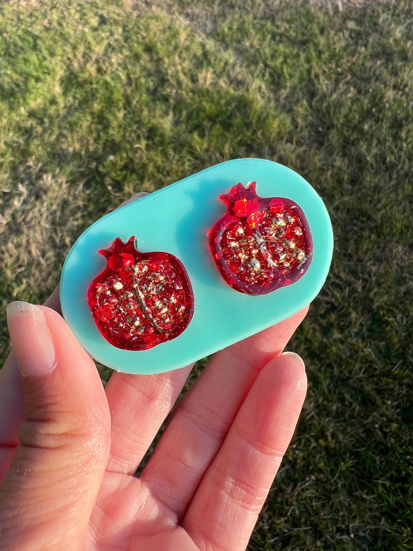 mini Pomegranate earring silicone mold / Resin molds