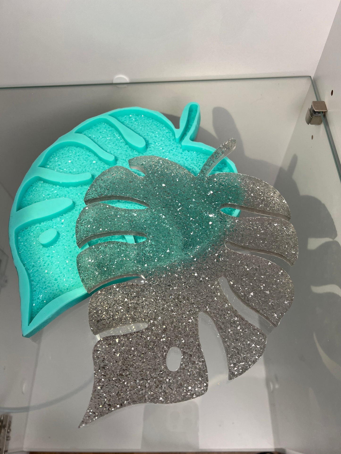 Crystal monstera tray mold- silicone mold / Resin leaf mold