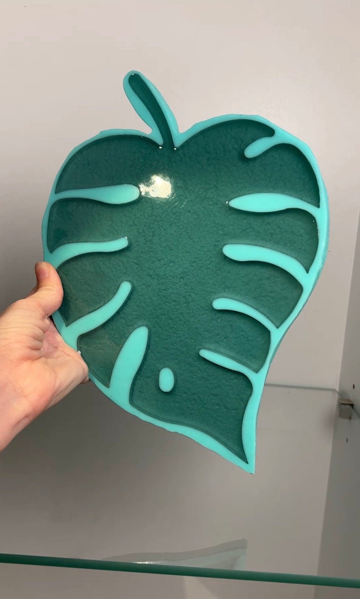 Crystal monstera tray mold- silicone mold / Resin leaf mold