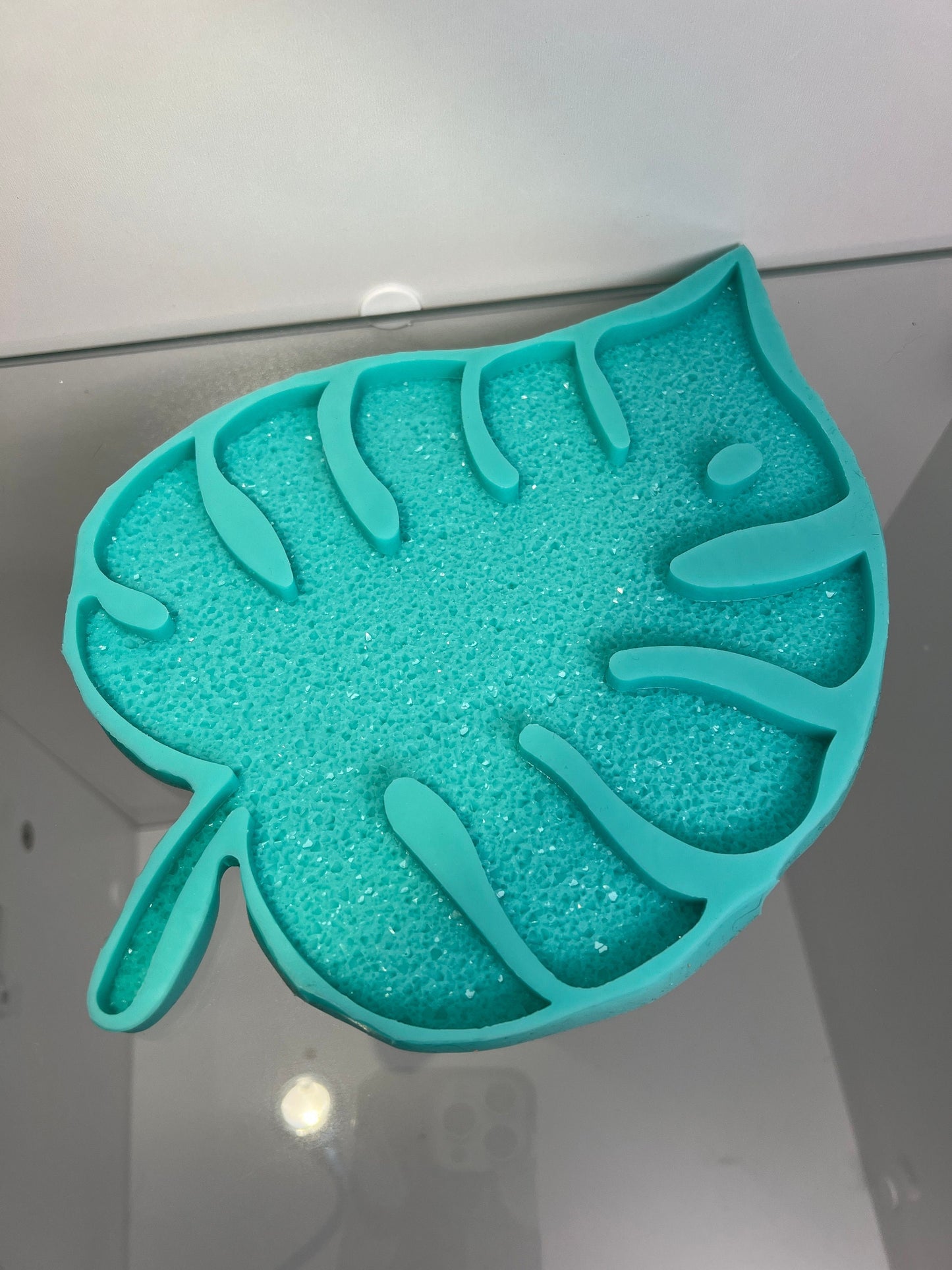 Crystal monstera tray mold- silicone mold / Resin leaf mold