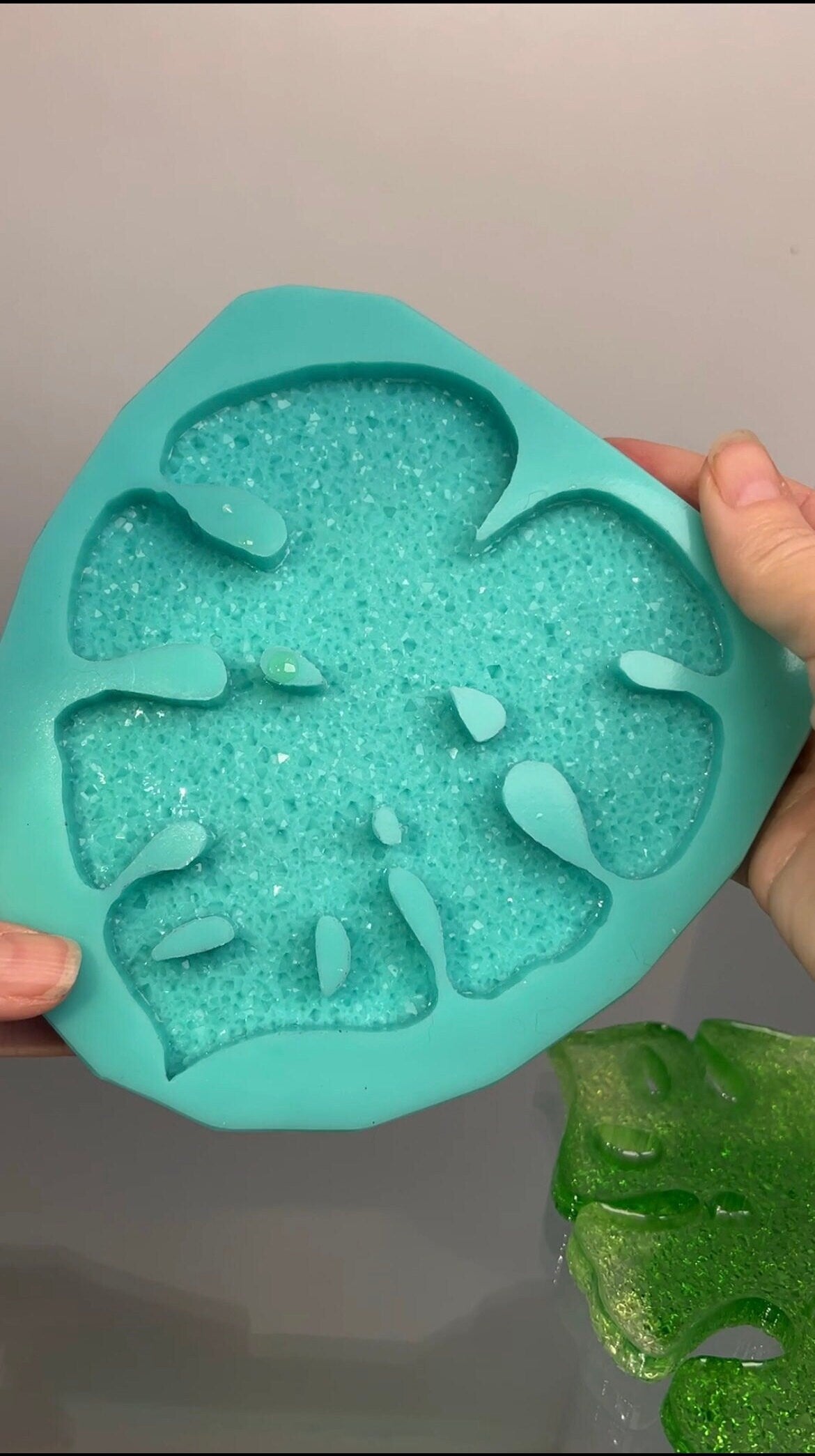 Crystal monstera coaster mold- silicone mold / Resin mold