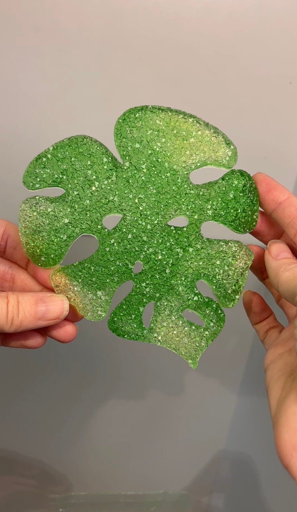 Crystal monstera coaster mold- silicone mold / Resin mold