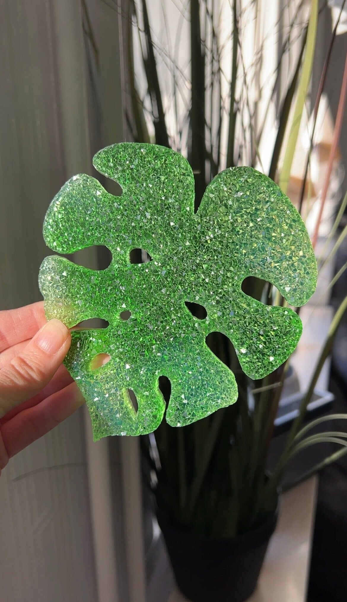 Crystal monstera coaster mold- silicone mold / Resin mold