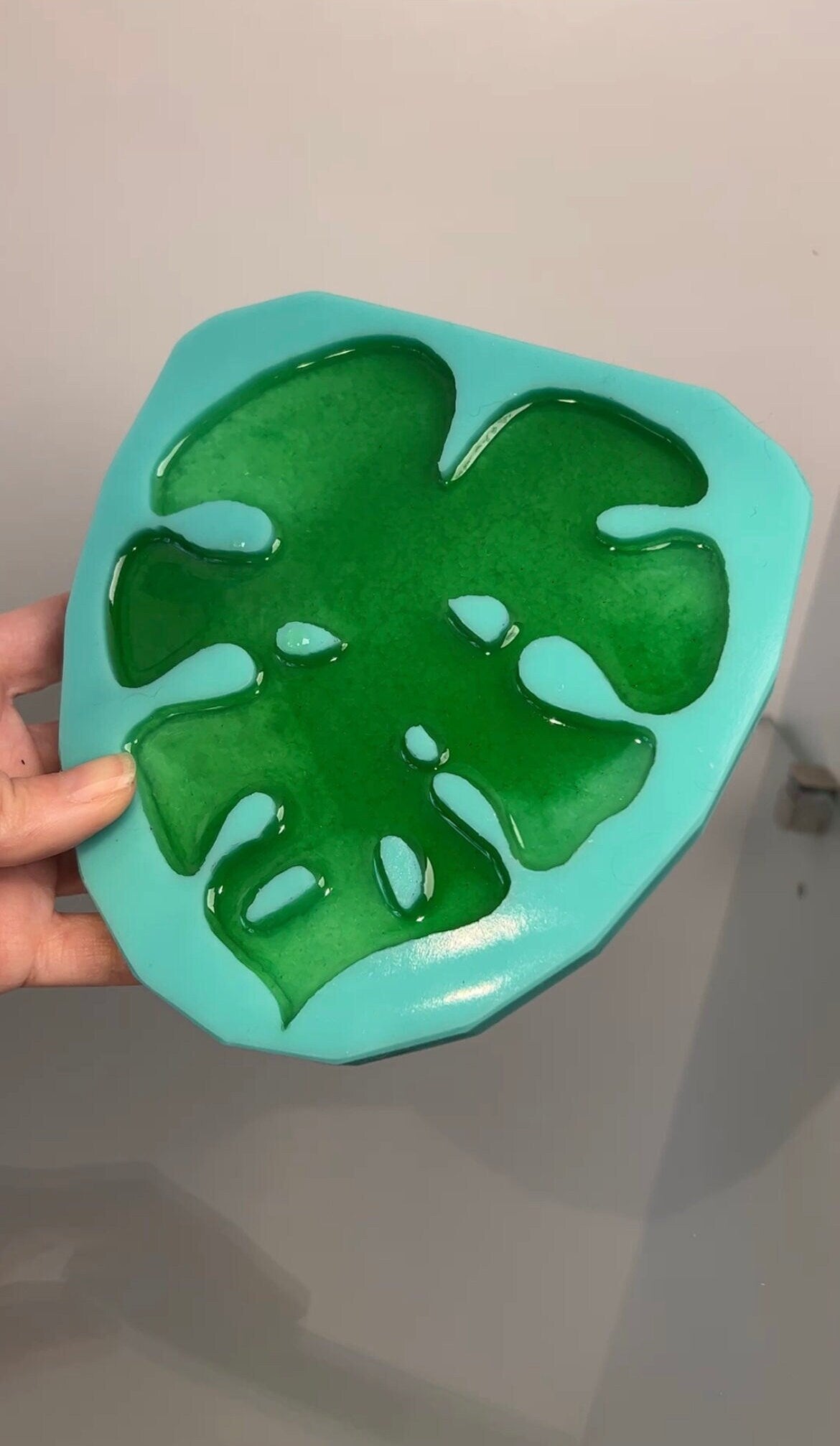 Crystal monstera coaster mold- silicone mold / Resin mold