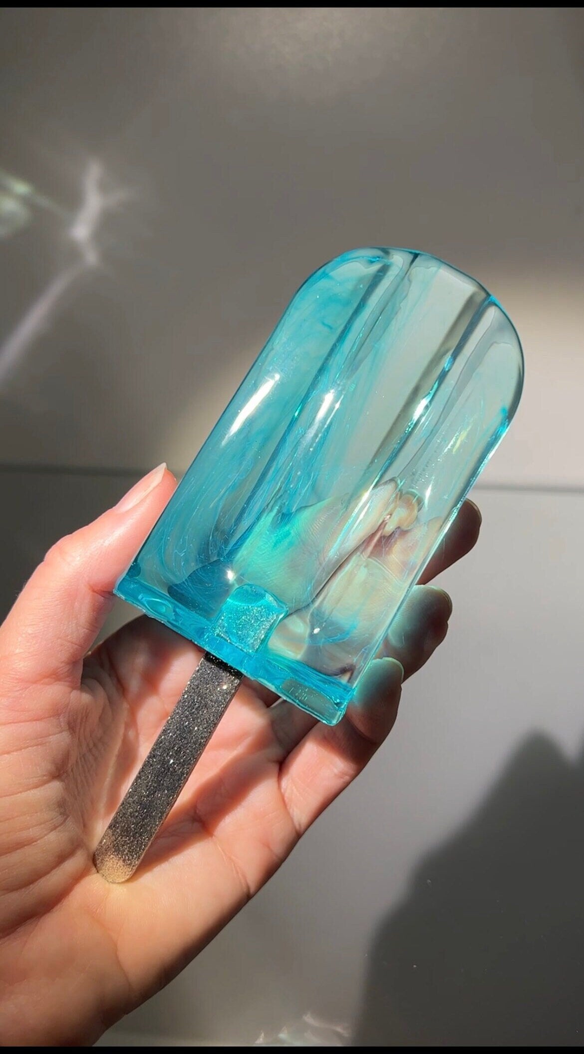 Isglass med hål för glasspinne silikonform / Resinform
