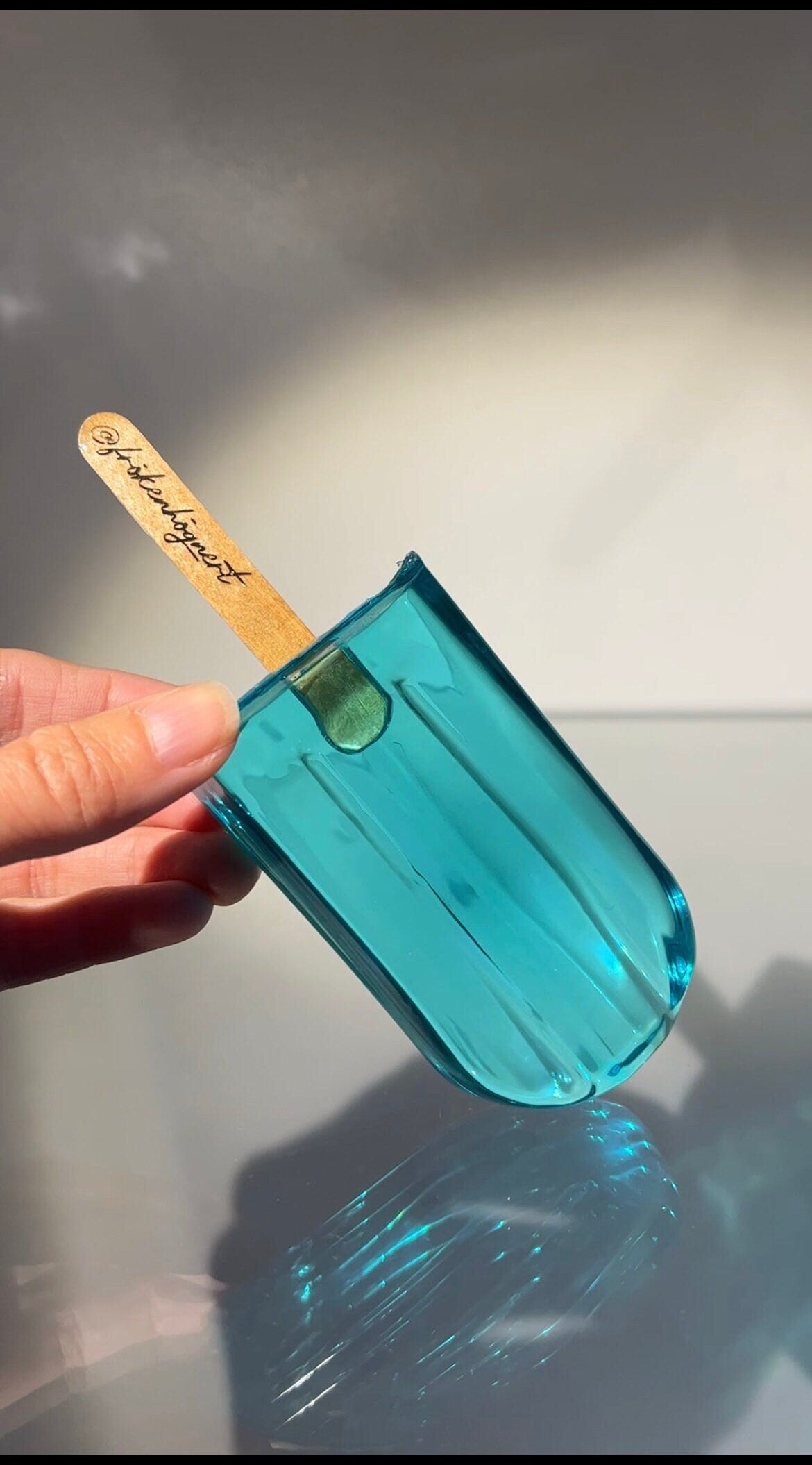 Isglass med hål för glasspinne silikonform / Resinform