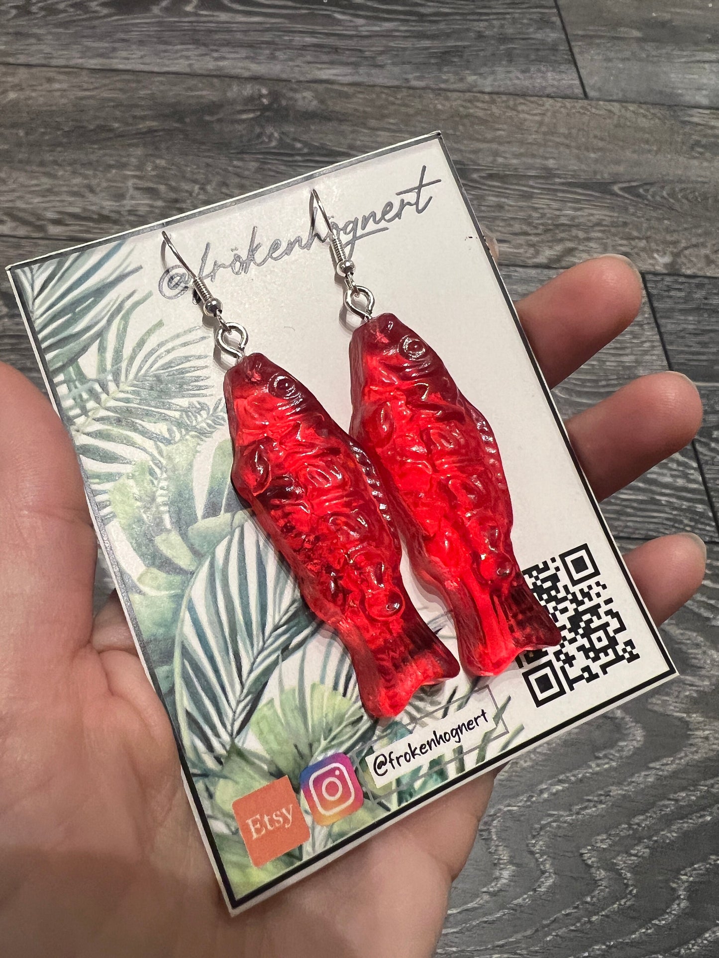 Candy fish earrings / - Resin earrings