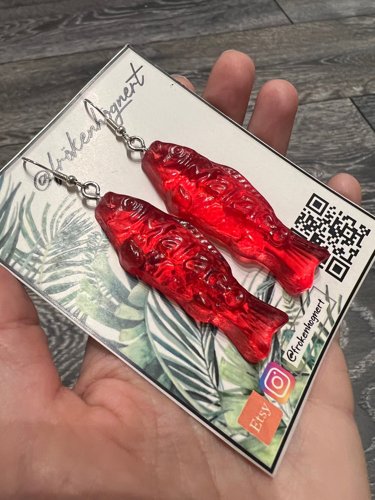 Candy fish earrings / - Resin earrings