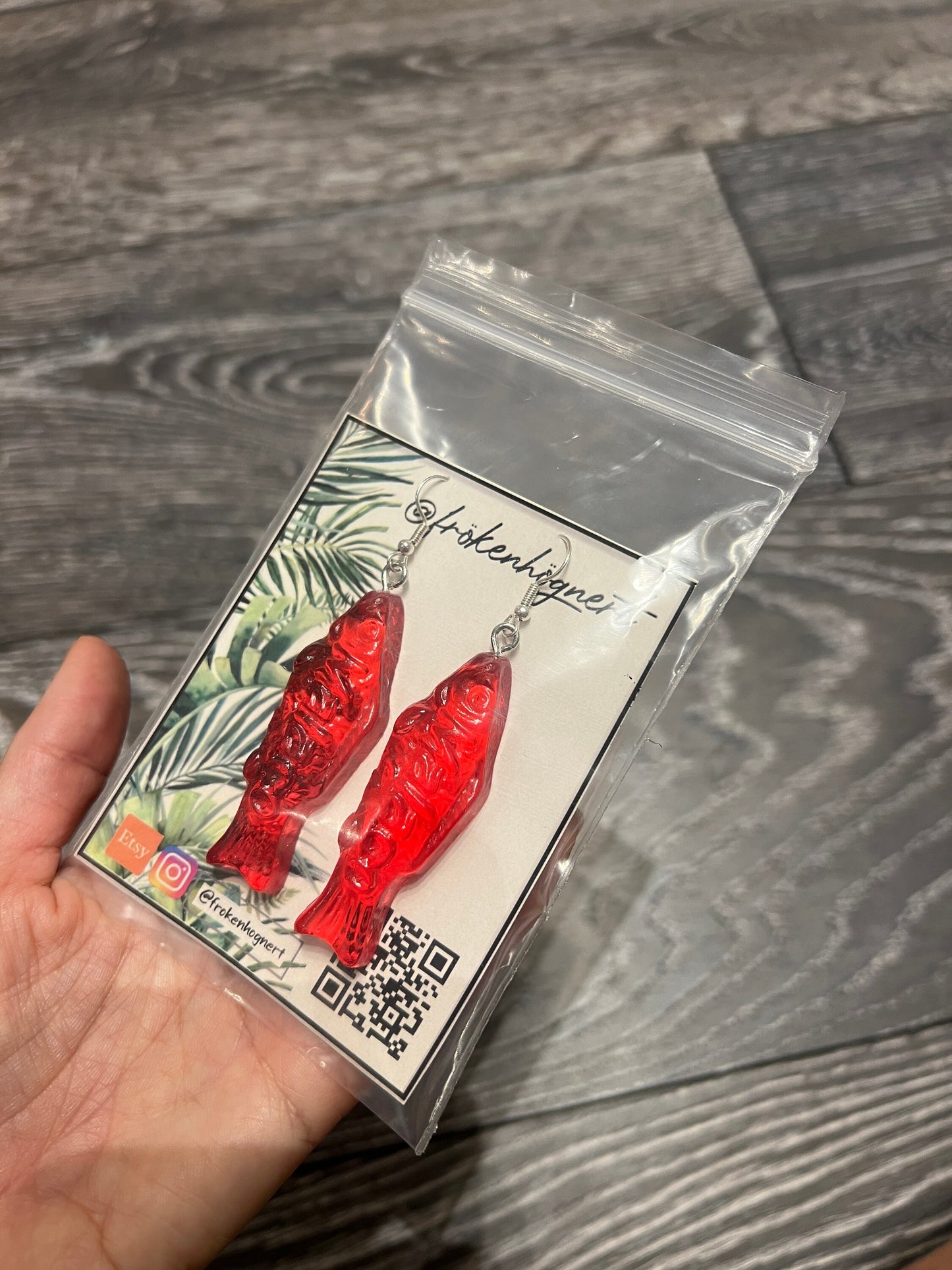 Candy fish earrings / - Resin earrings