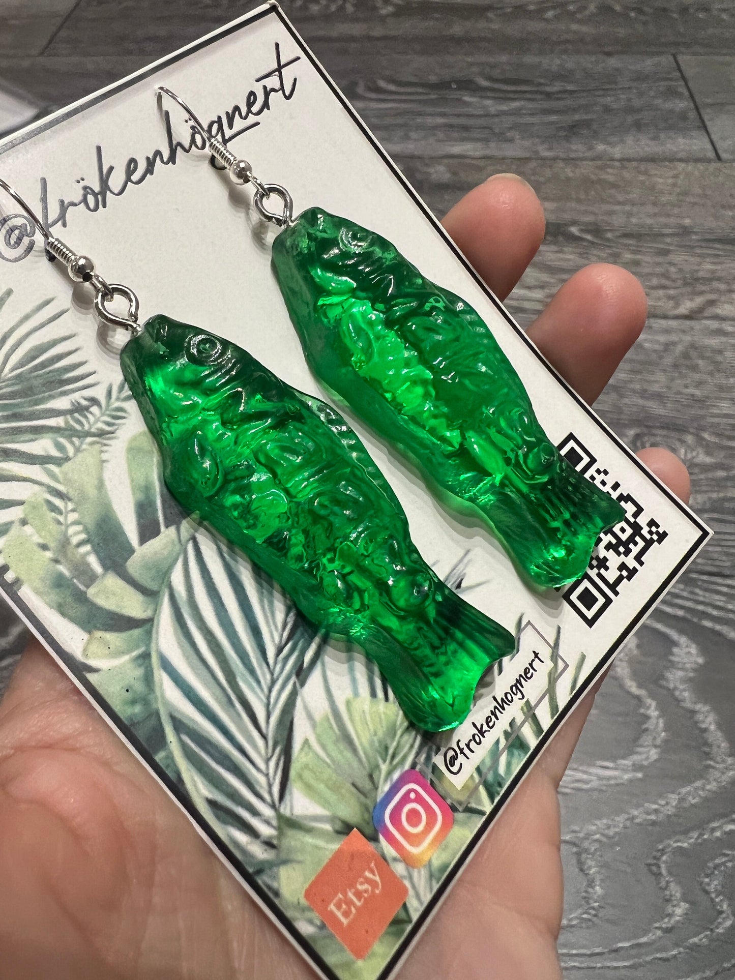 Candy fish earrings / - Resin earrings