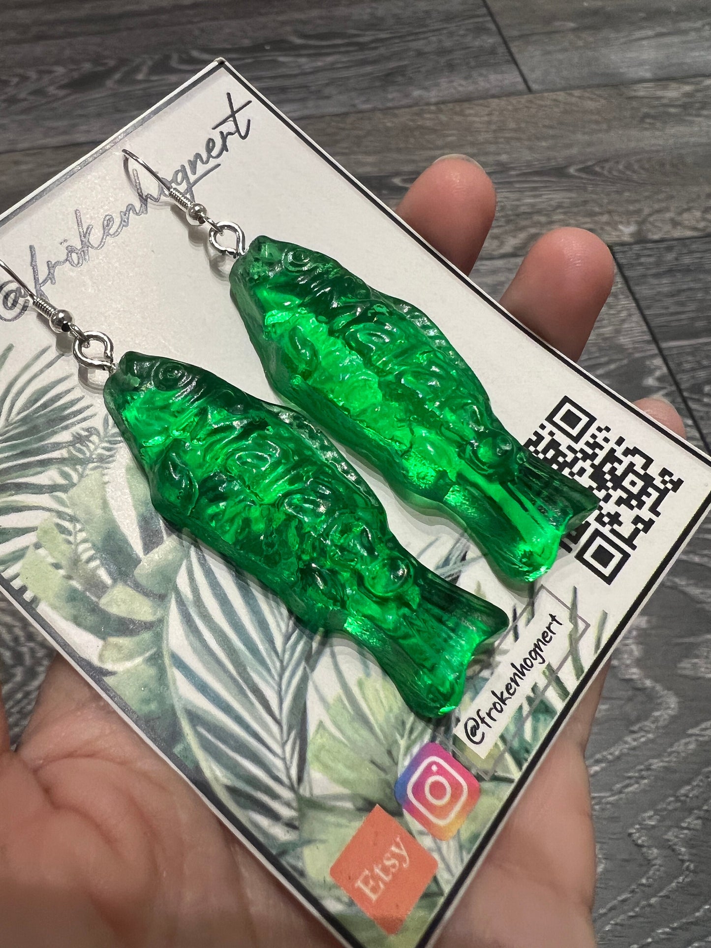 Candy fish earrings / - Resin earrings