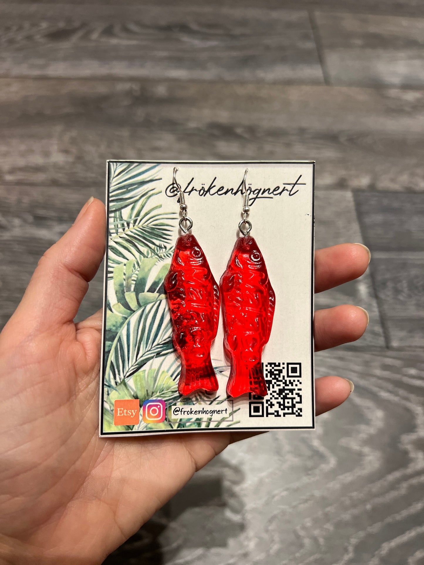 Candy fish earrings / - Resin earrings