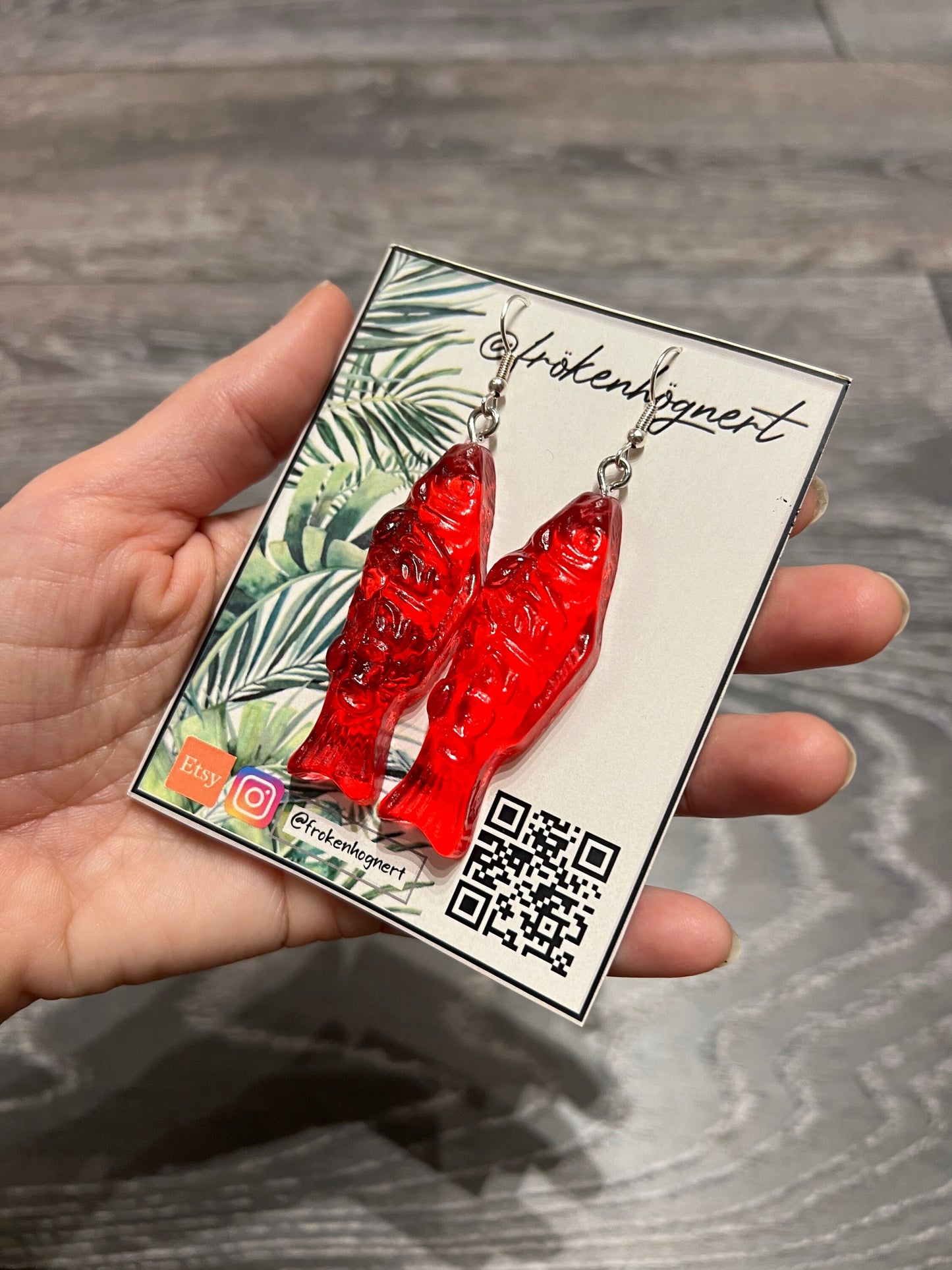 Candy fish earrings / - Resin earrings