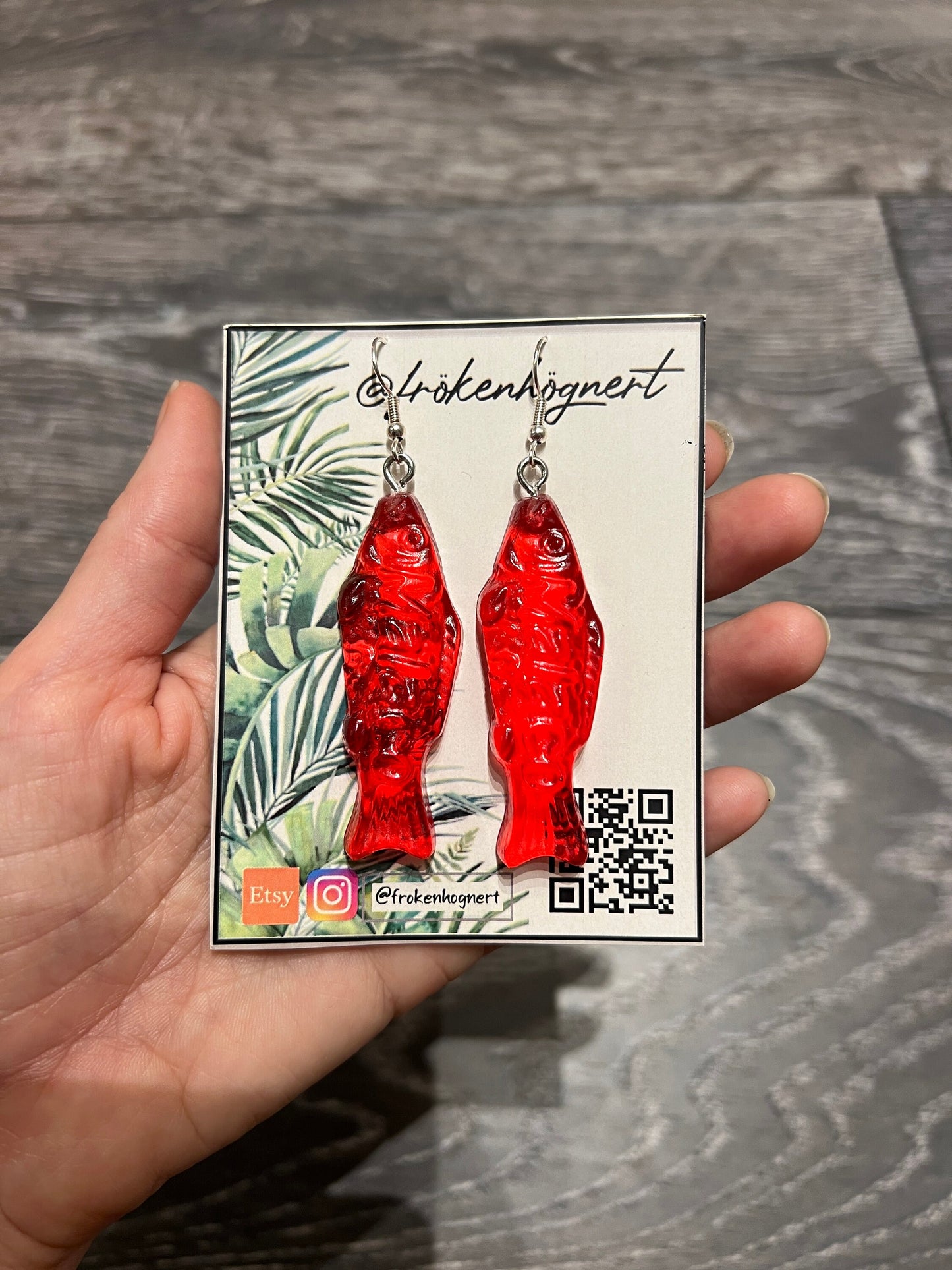 Candy fish earrings / - Resin earrings