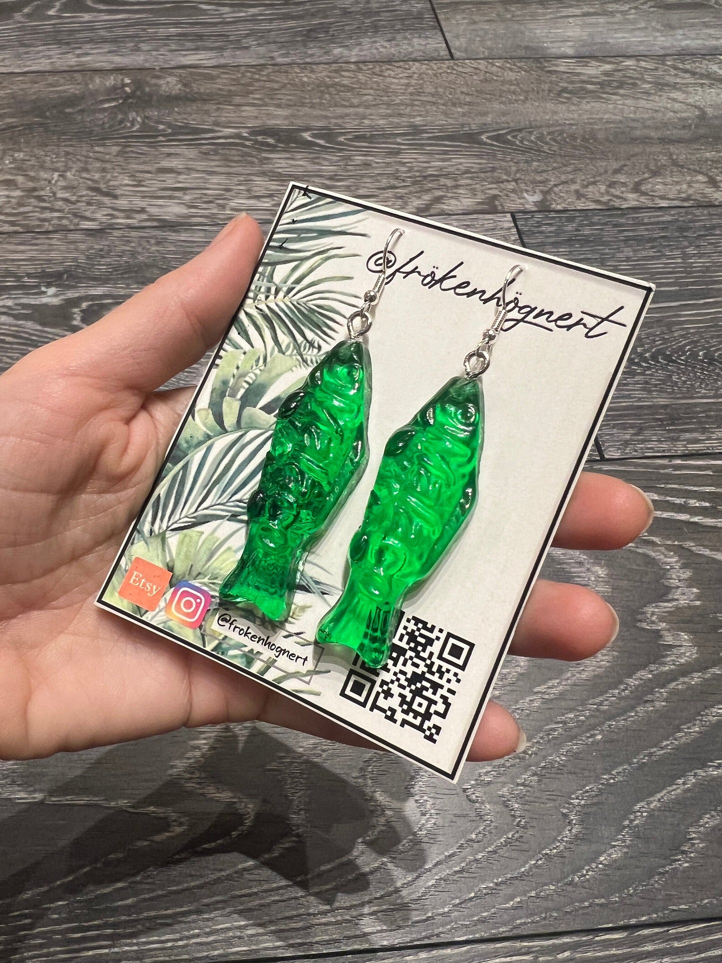 Candy fish earrings / - Resin earrings