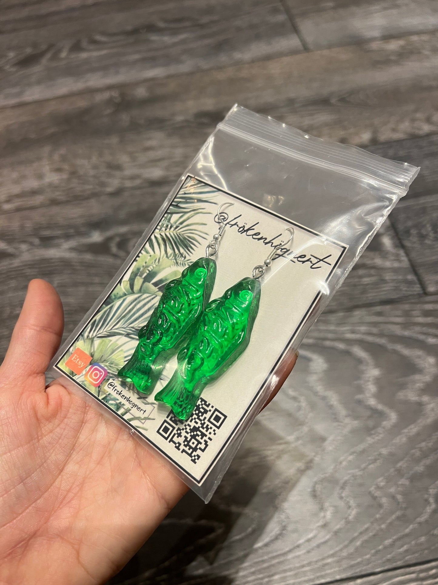 Candy fish earrings / - Resin earrings