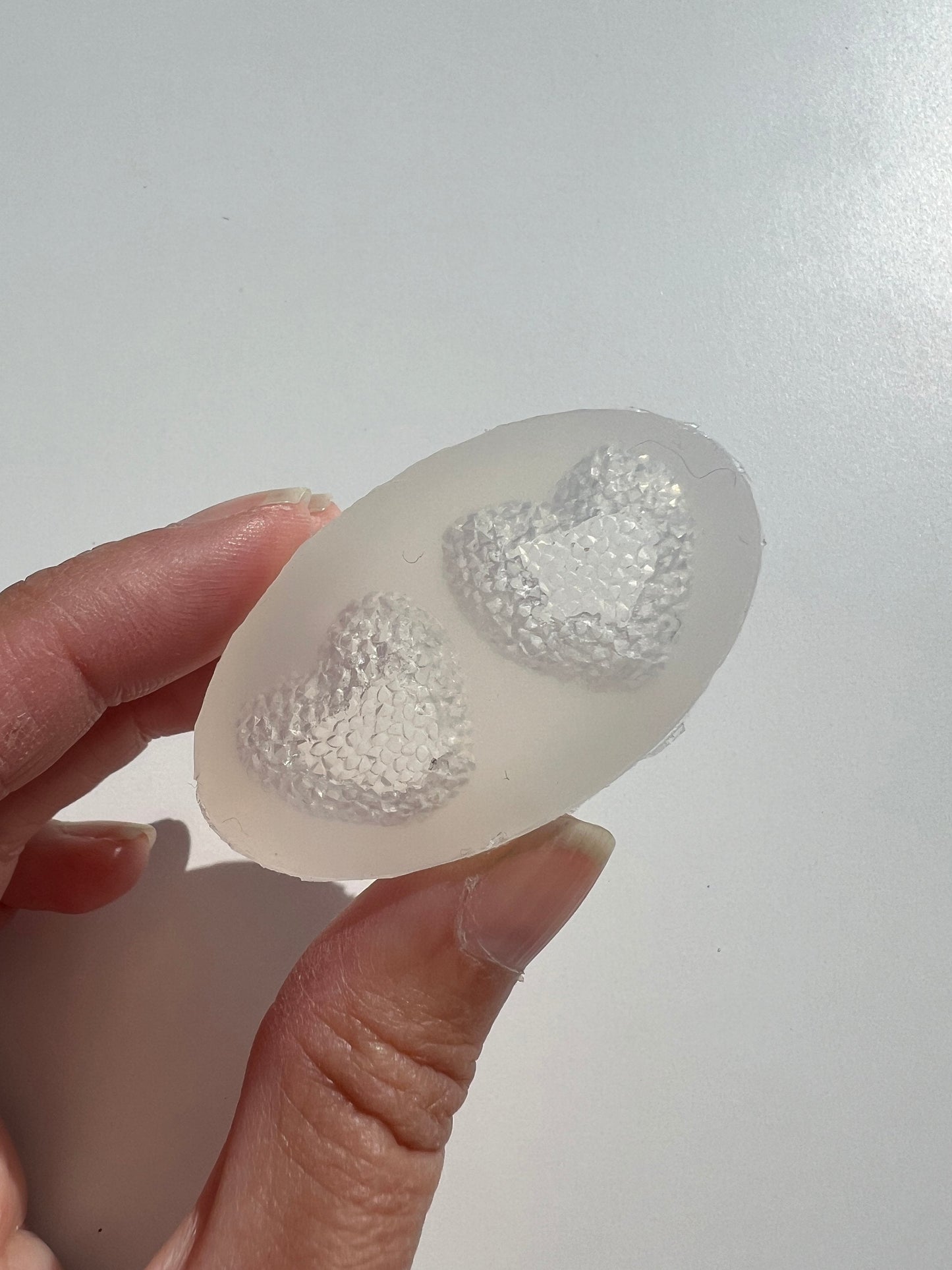 2 crystal hearts silicone mold / Resin molds