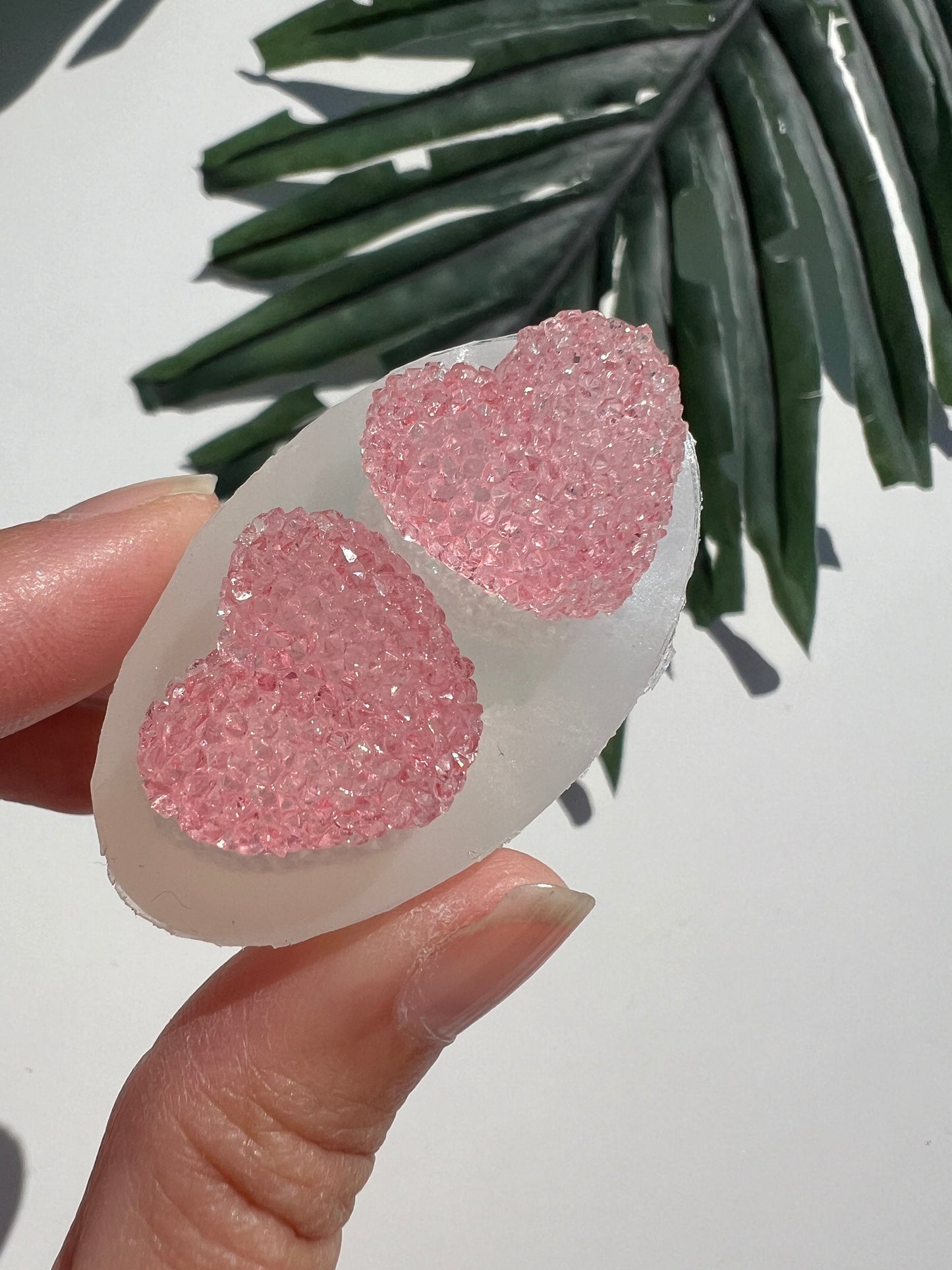 2 crystal hearts silicone mold / Resin molds