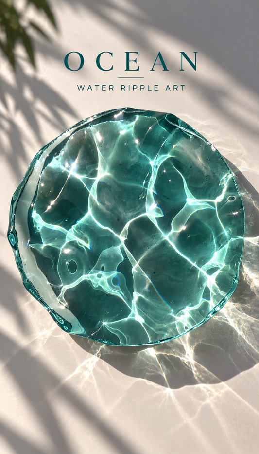 Vatteninspirerad konst 20 cm  Rund- Ocean art