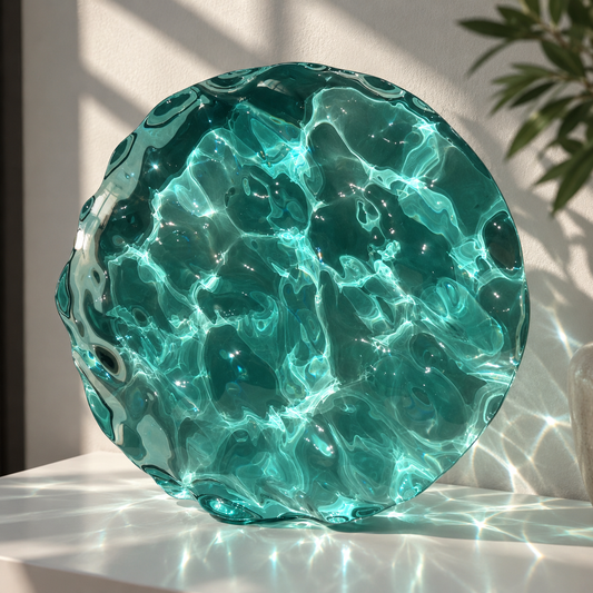 Commision piece Ocean artpiece Round 50 cm - water ripples artpiece
