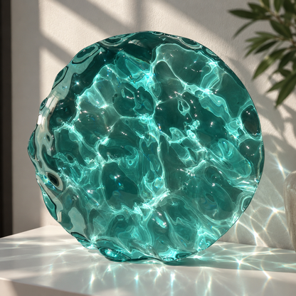 Vatteninspirerad konst Rund 30 cm - Ocean art