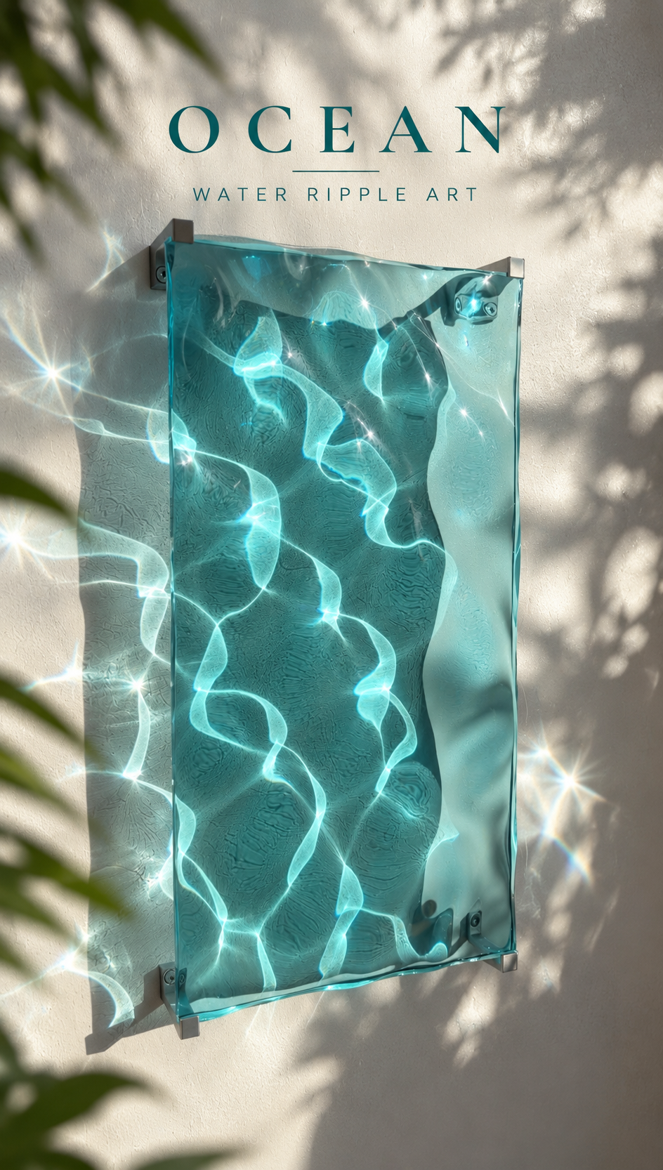 Ocean art 40 x 20 cm - water ripples artpiece