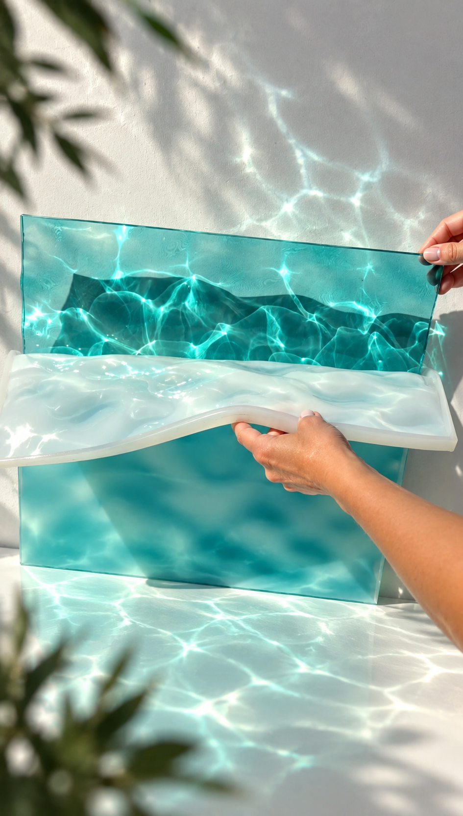 Water ripple silicone mold 40x40 cm/ Resin mold
