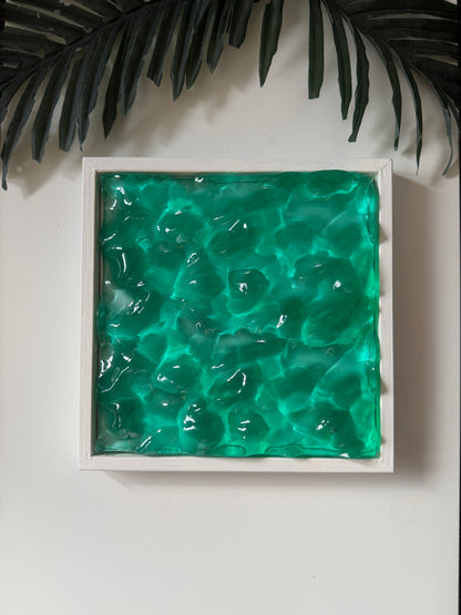 Ocean art painting 22,5x22,5 cm - water ripples artpiece