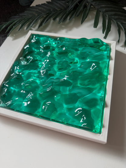 Ocean art painting 22,5x22,5 cm - water ripples artpiece