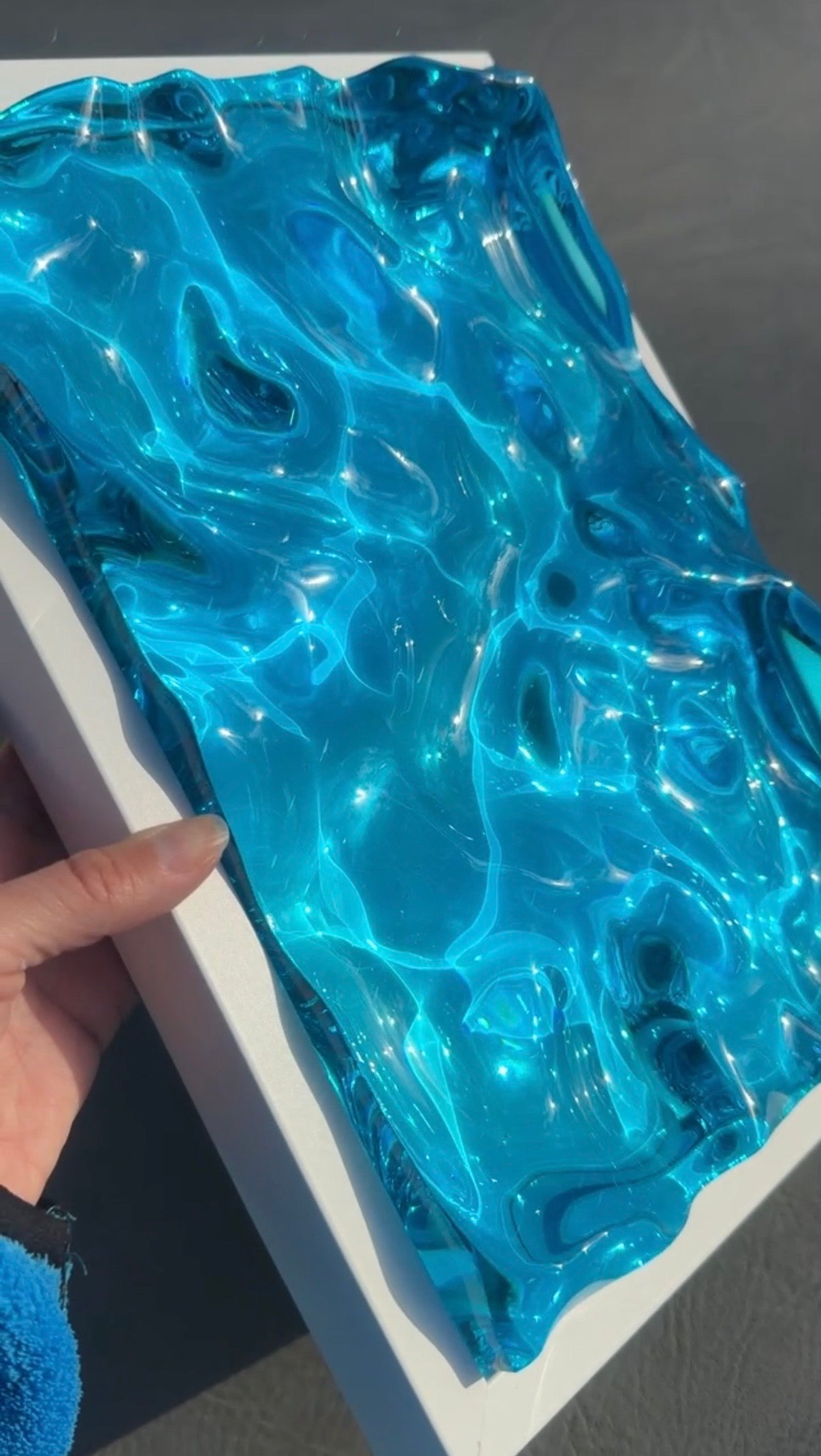 Ocean art painting 32x23 cm - water ripples artpiece