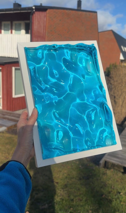 Ocean art painting 32x23 cm - water ripples artpiece
