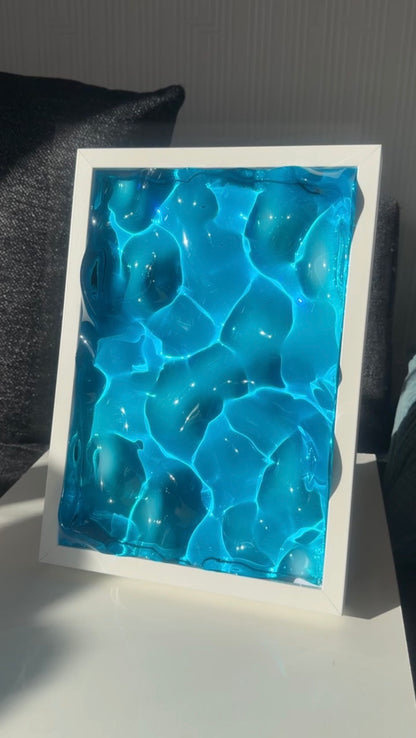 Ocean art painting 32x23 cm - water ripples artpiece