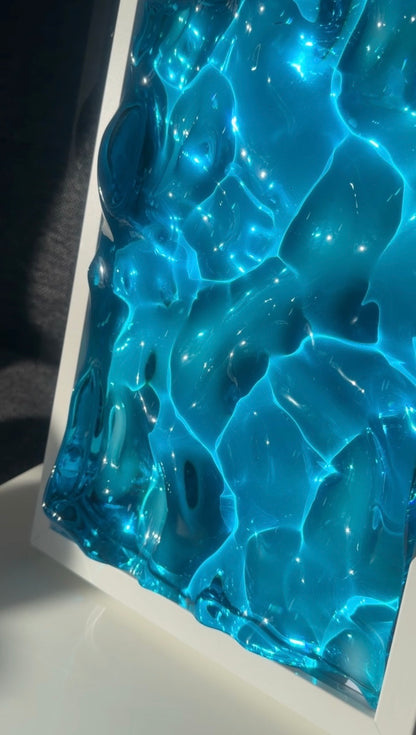 Ocean art painting 32x23 cm - water ripples artpiece
