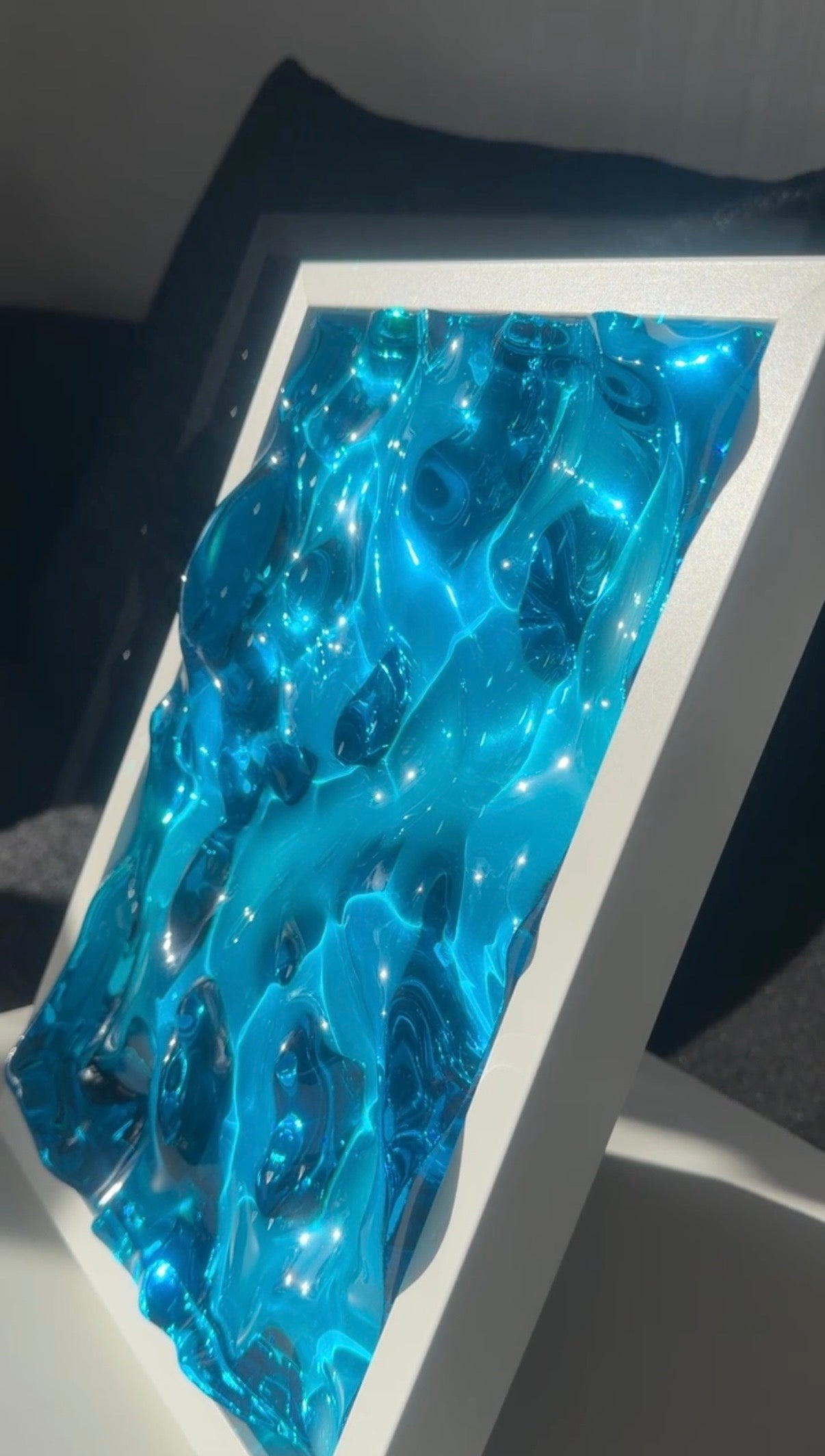 Ocean art painting 32x23 cm - water ripples artpiece