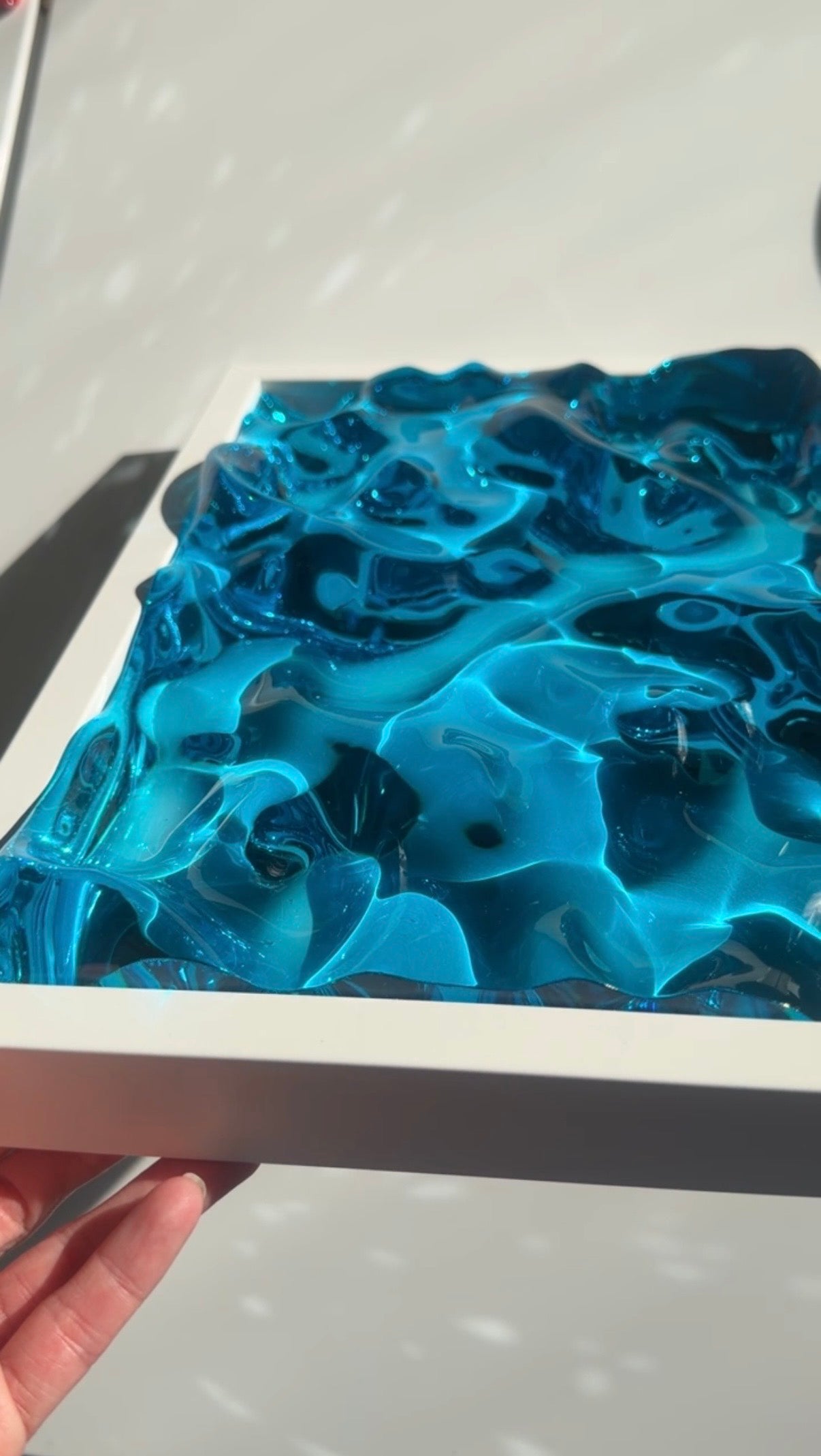 Ocean art painting 32x23 cm - water ripples artpiece