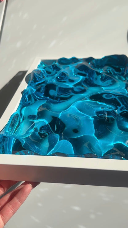 Ocean art painting 32x23 cm - water ripples artpiece