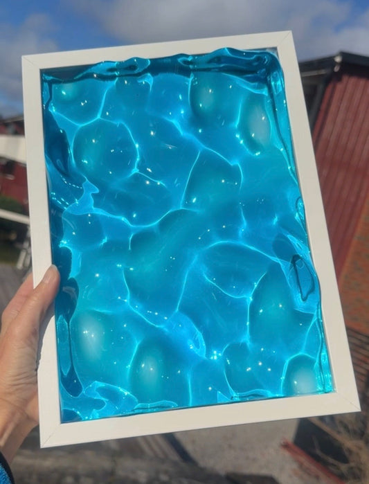 Ocean art painting 32x23 cm - water ripples artpiece