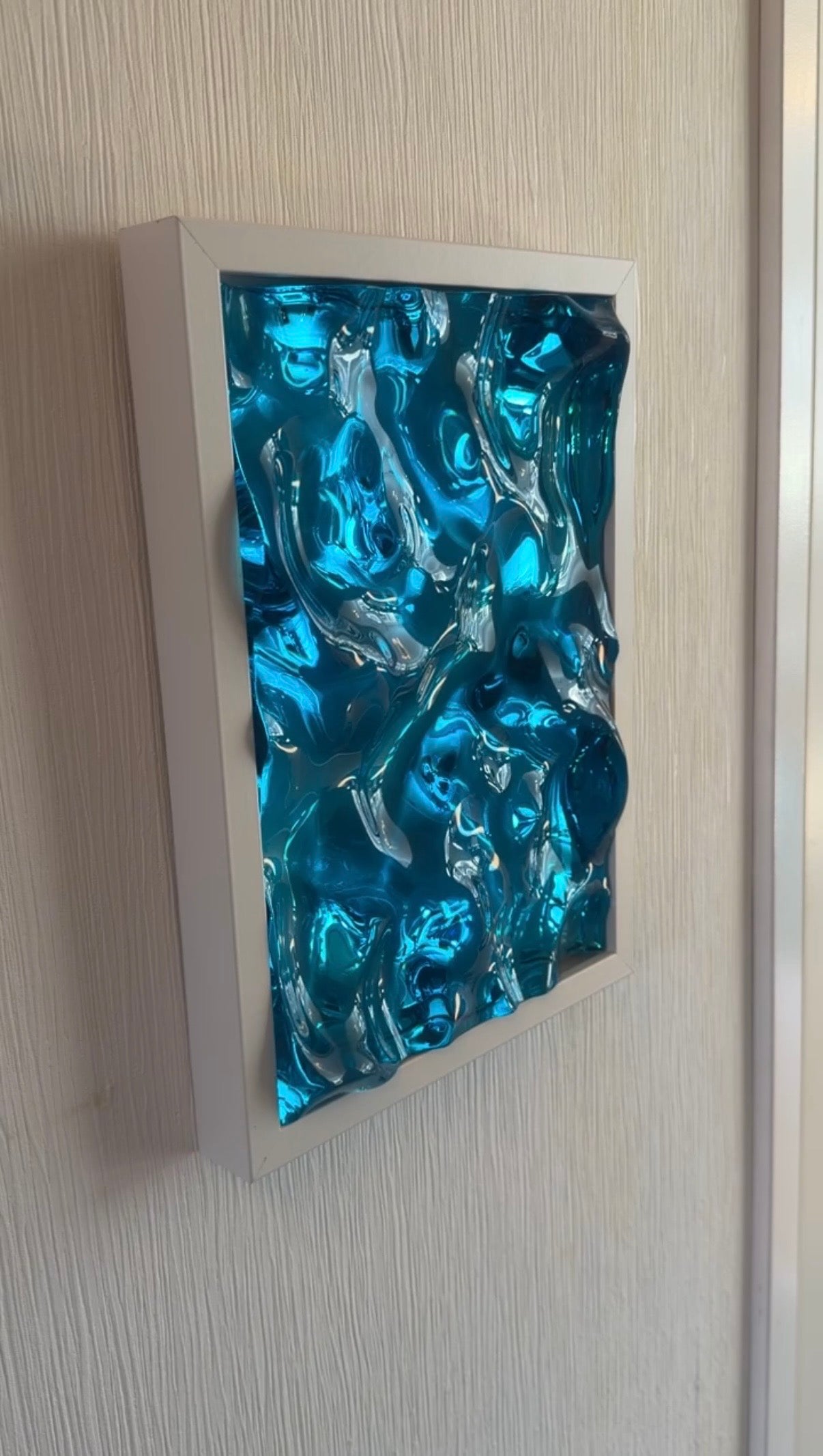 Ocean art painting 32x23 cm - water ripples artpiece