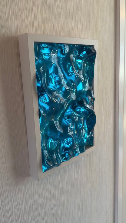 Ocean art painting 32x23 cm - water ripples artpiece